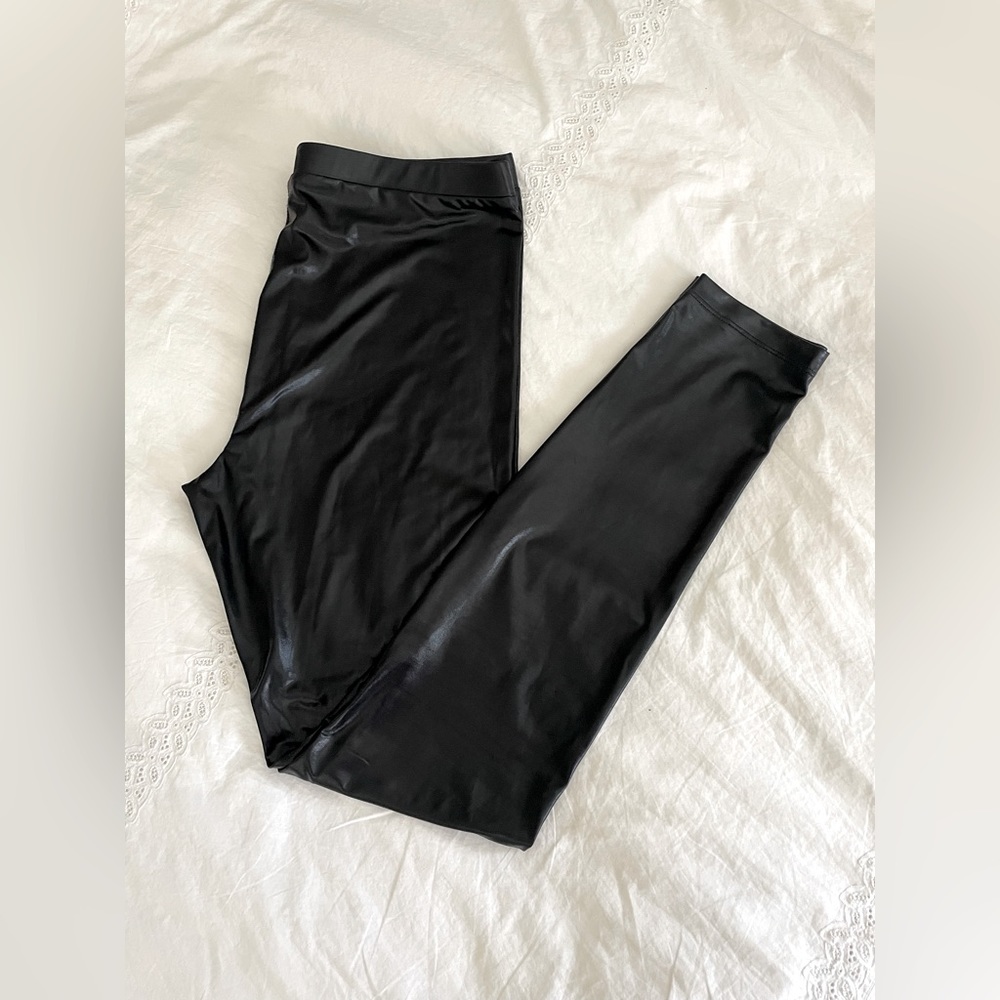 TEN SIXTY SHERMAN GIRLS Faux Leather Shiny Leggings Size Youth XL or Women’s S/M